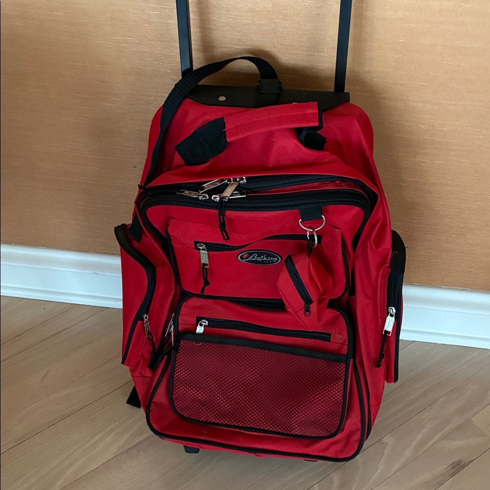 Red Rolling Backpack